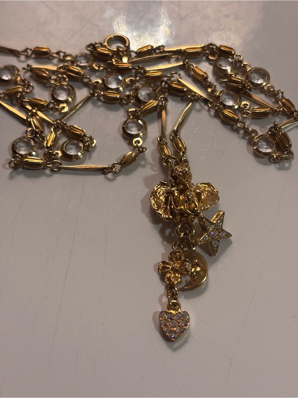 Kirk’s Folly Vintage Celestial Gold-Tone Multi-Charm Pendant Necklace